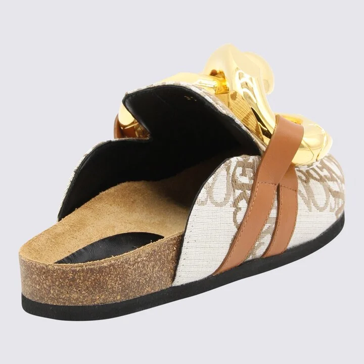 JW Anderson Beige Calf Suede Chain Mules - Image 2