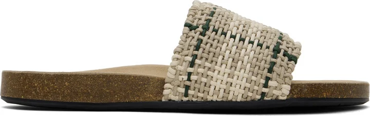 JW Anderson Beige & Green Check Sandals
