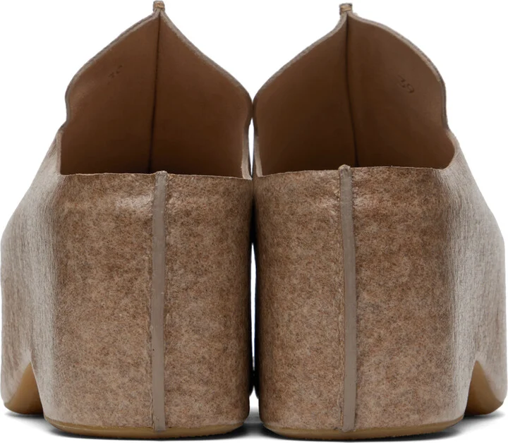 JW Anderson Beige Laminated Felt Platform Clogs - Image 2
