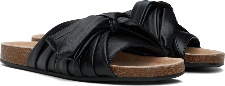 JW Anderson Black Bow Flat Sandals - Image 4