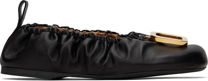 JW Anderson Black Buckle Ballerina Flats