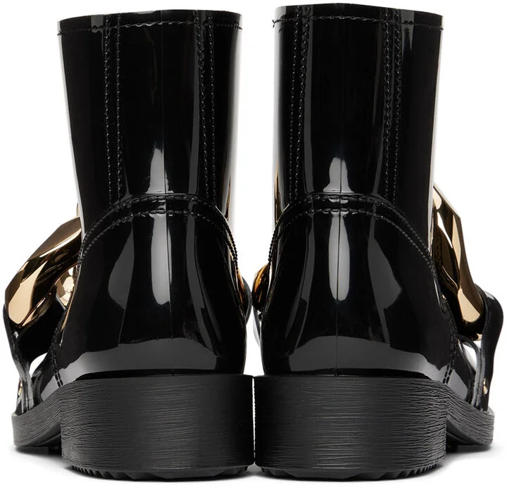 JW Anderson Black Chain Rubber Boots - Image 2