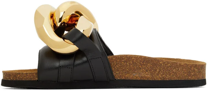 JW Anderson Black Chain Slides - Image 3