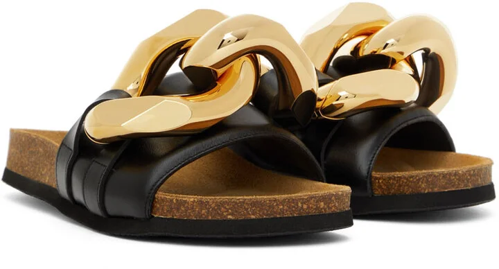JW Anderson Black Chain Slides - Image 4