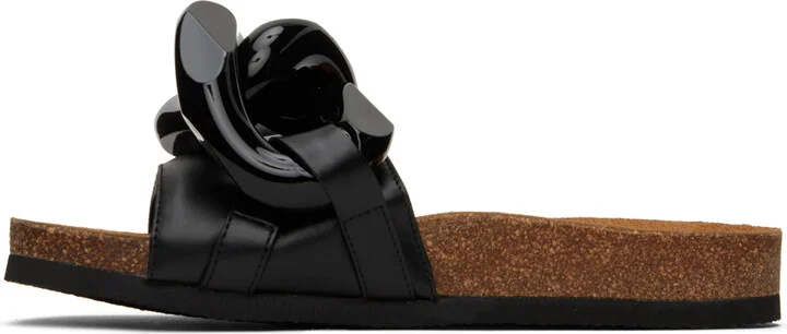 JW Anderson Black Chain Slides - Image 3