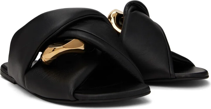 JW Anderson Black Chain Twist Sandals - Image 4