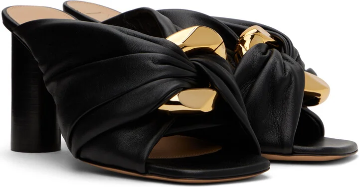 JW Anderson Black Corner Leather Heeled Sandals - Image 4
