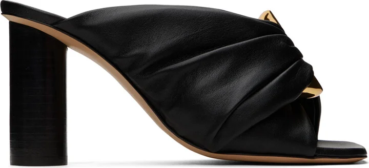 JW Anderson Black Corner Leather Heeled Sandals