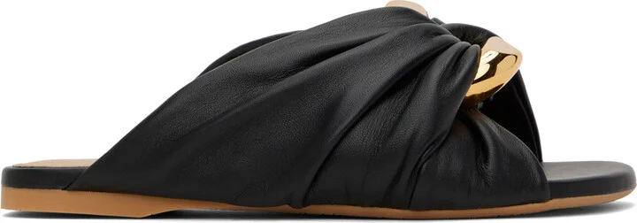 JW Anderson Black Corner Leather Sandals