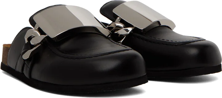 JW Anderson Black Gourmet Chain Mules - Image 4