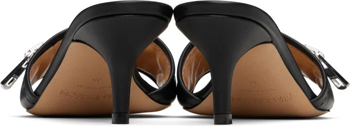 JW Anderson Black Leather Biker Heeled Sandals - Image 2
