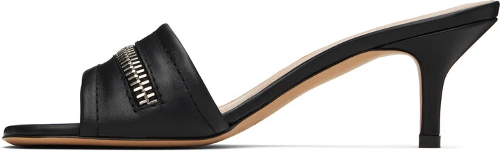 JW Anderson Black Leather Biker Heeled Sandals - Image 3