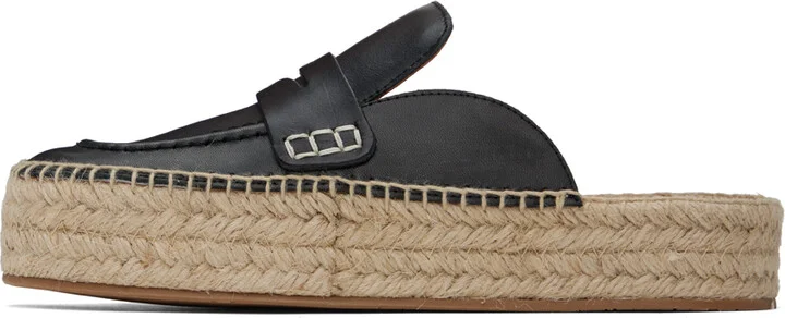 JW Anderson Black Leather Espadrilles - Image 3