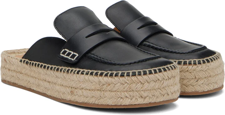 JW Anderson Black Leather Espadrilles - Image 4