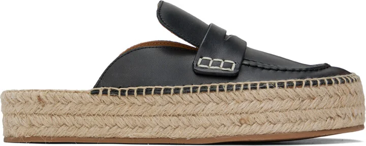 JW Anderson Black Leather Espadrilles