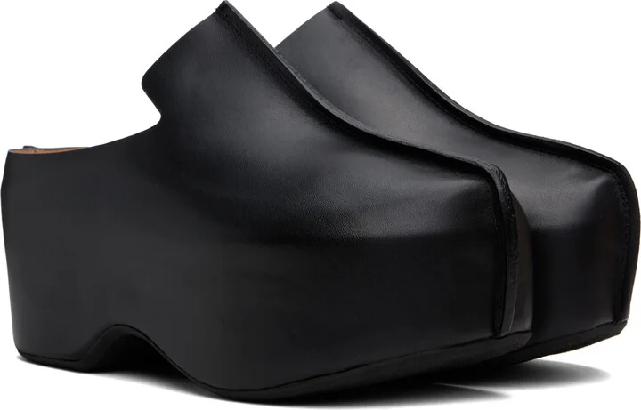 JW Anderson Black Leather Platform Slip-on Loafers - Image 4
