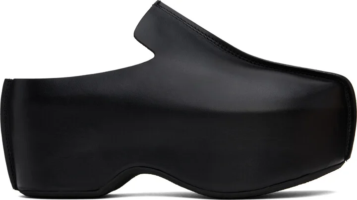JW Anderson Black Leather Platform Slip-on Loafers