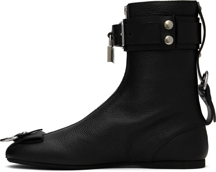 JW Anderson Black Padlock Ankle Boots - Image 3