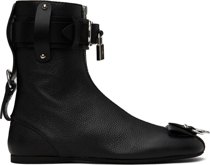 JW Anderson Black Padlock Ankle Boots