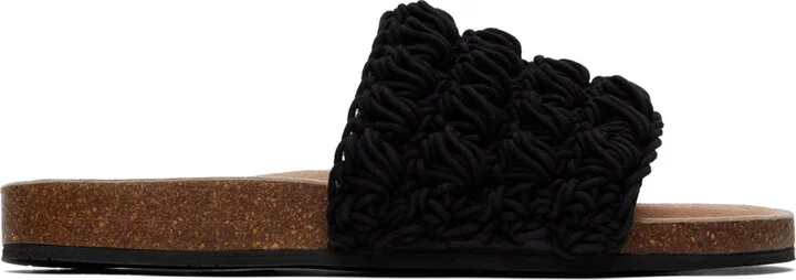 JW Anderson Black Popcorn Slides