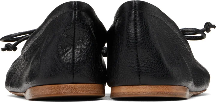 JW Anderson Black Round-Toe Leather Ballerina Flats - Image 2