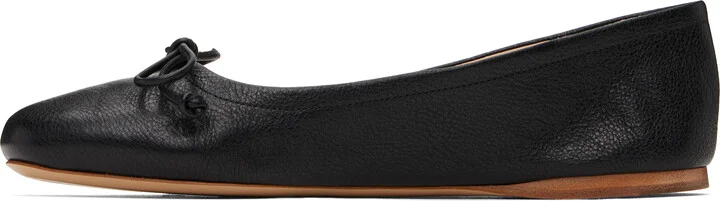 JW Anderson Black Round-Toe Leather Ballerina Flats - Image 3