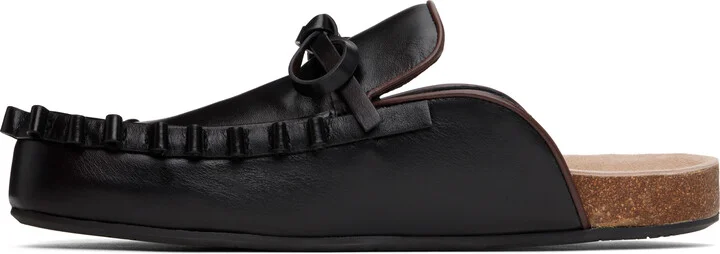 JW Anderson Black Ruffle Slip-on Loafers - Image 3