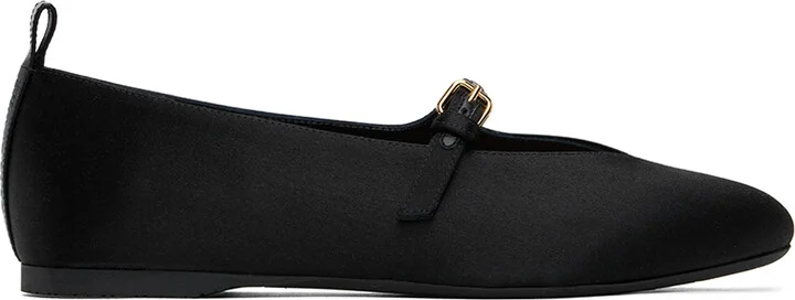 JW Anderson Black Satin Ballerina Flats