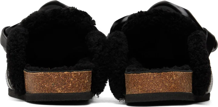 JW Anderson Black Shearling Chain Loafers - Image 2