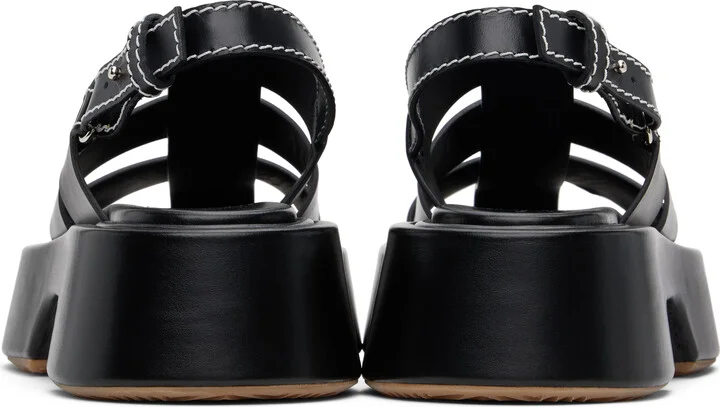 JW Anderson Black Stripe Platform Sandals - Image 2