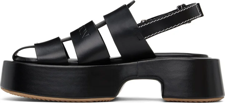 JW Anderson Black Stripe Platform Sandals - Image 3