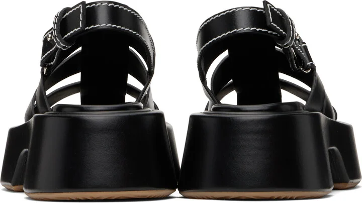 JW Anderson Black Stripe Platform Sandals - Image 2