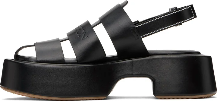 JW Anderson Black Stripe Platform Sandals - Image 3