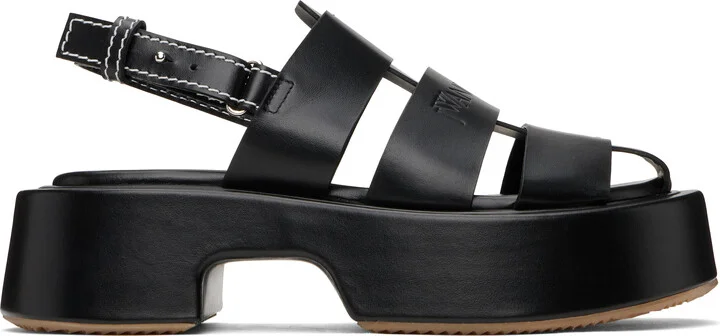 JW Anderson Black Stripe Platform Sandals