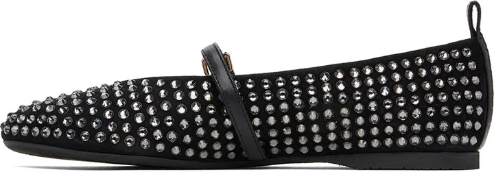 JW Anderson Black Suede Mary Jane Ballerina Flats - Image 3