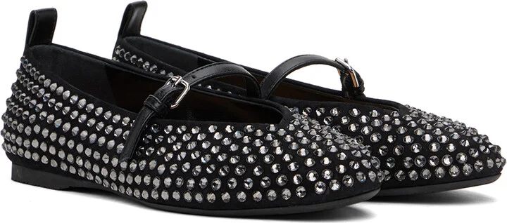 JW Anderson Black Suede Mary Jane Ballerina Flats - Image 4