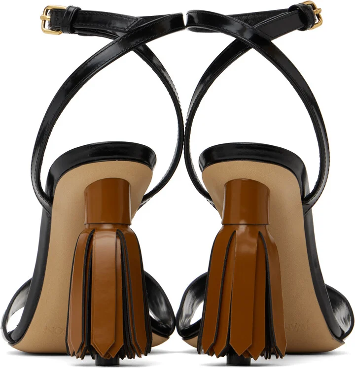JW Anderson Black Tassel Heeled Sandals - Image 2