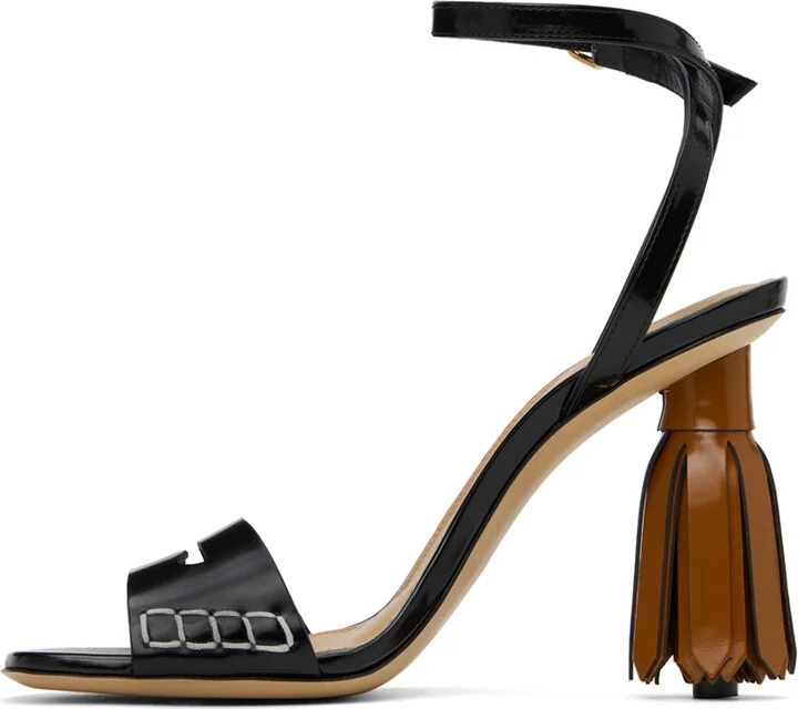 JW Anderson Black Tassel Heeled Sandals - Image 3
