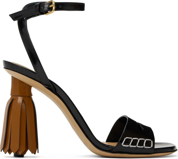 JW Anderson Black Tassel Heeled Sandals