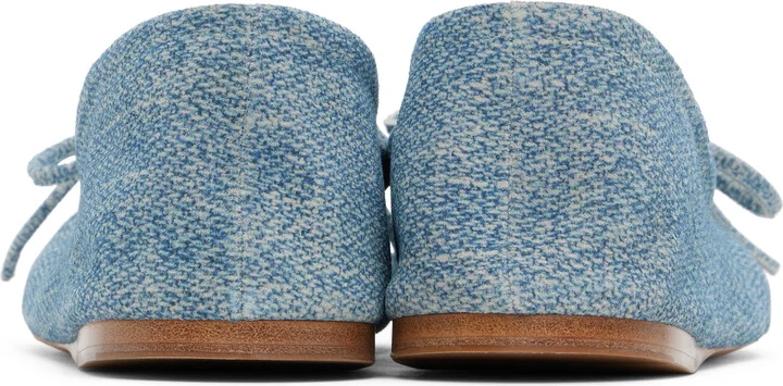JW Anderson Blue Calf Suede Print Ballerina Flats - Image 2