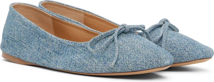 JW Anderson Blue Calf Suede Print Ballerina Flats - Image 4