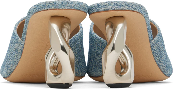 JW Anderson Blue Chain Heel Mules - Image 2