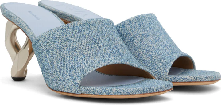 JW Anderson Blue Chain Heel Mules - Image 4