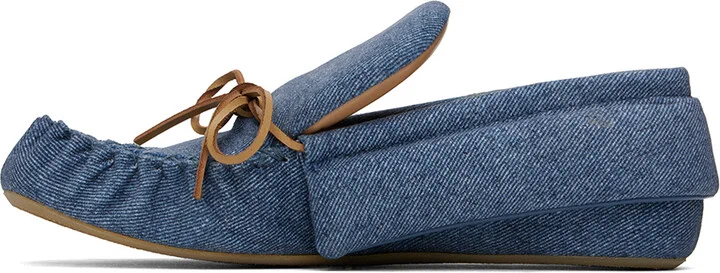 JW Anderson Blue Printed Loafers - Image 3