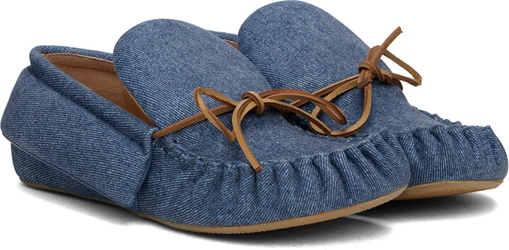 JW Anderson Blue Printed Loafers - Image 4