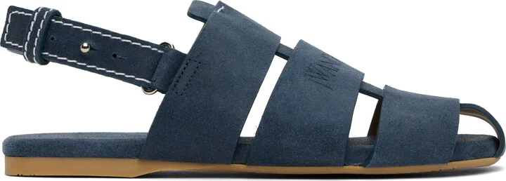 JW Anderson Blue Stripe Flat Sandals