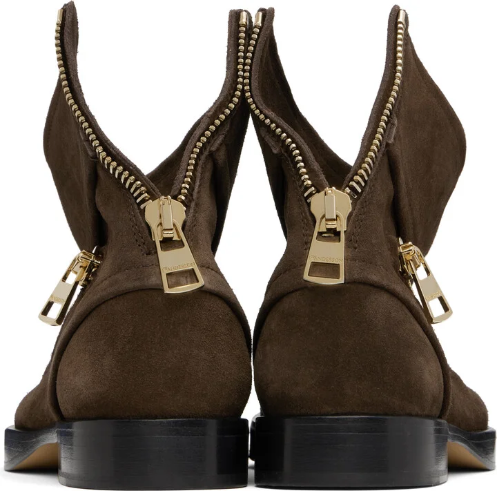 JW Anderson Brown Biker Boots - Image 2