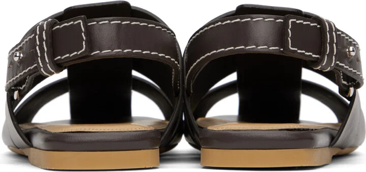 JW Anderson Brown Leather Fisherman Sandals - Image 2