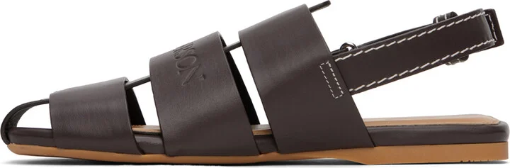 JW Anderson Brown Leather Fisherman Sandals - Image 3