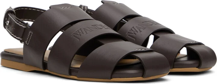 JW Anderson Brown Leather Fisherman Sandals - Image 4